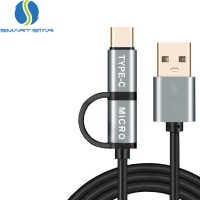 Hot Selling Best Quality 2 Head Usb Data Cable Micro Usb Charging Cable 2 in 1 Cable