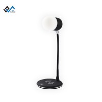 3-in-1 home-style bluetooths speaker, wireless charging, adjustable brightness desk lamp speaker