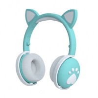 BK1 Cute Children Wireless Headset Foldable Cat Ear Headphones BT 5.0 Support TF Card with Mic Christmas Gifts For Kids