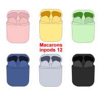 Portable Pop-up Macaron Inpods i12 Tws Wireless Earphone Blueteeth Super Bass Sound mini Earbuds TWS Headphones