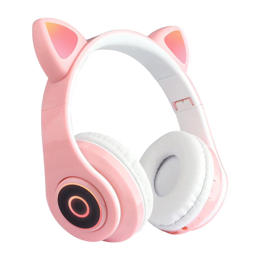 2020 new Fashion Stereo Wireless phone earphone headphones with led,cat ear cute gaming headphone for girls earphone headphones